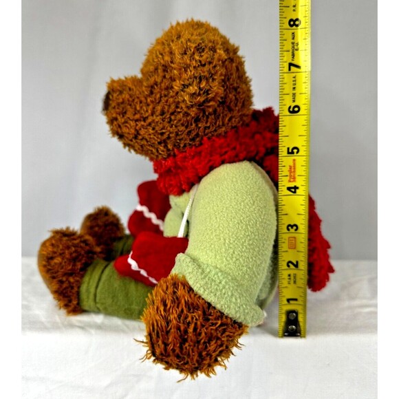 VINTAGE Hallmark 2002 Brown Teddy Bear w Red Mittens 12” Plush Christmas Winter - Picture 8 of 11